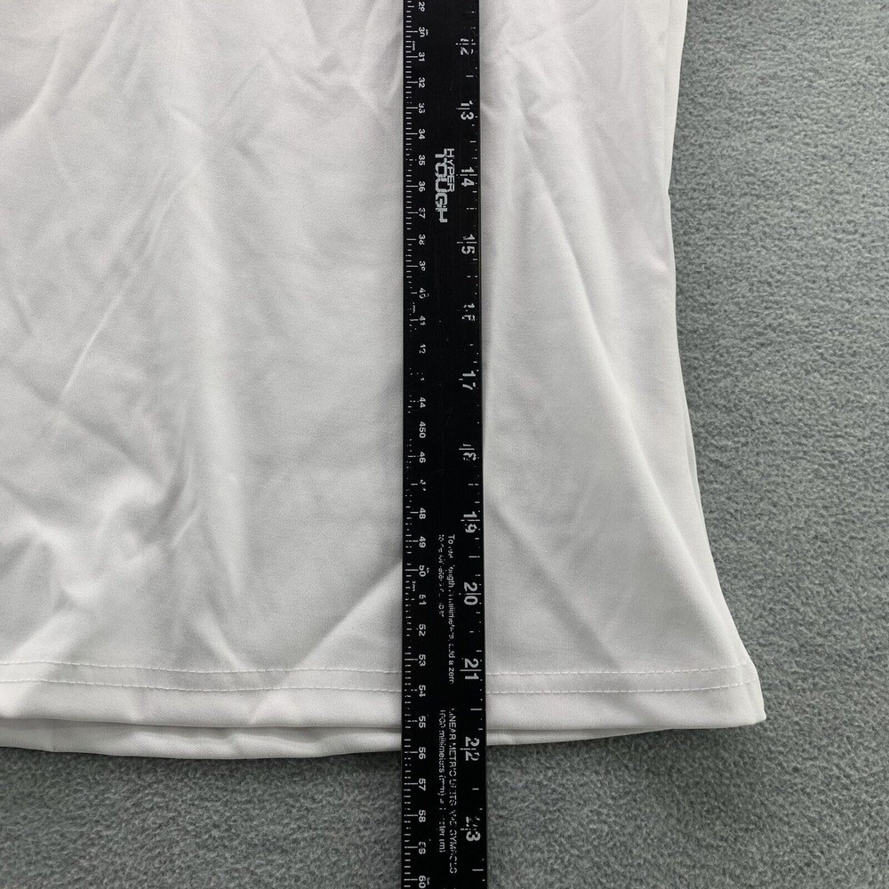 Women White Bodycon Shirts & Shorts with Sequined Front Logo Set Size XXL (A41) - Picture 7 of 13